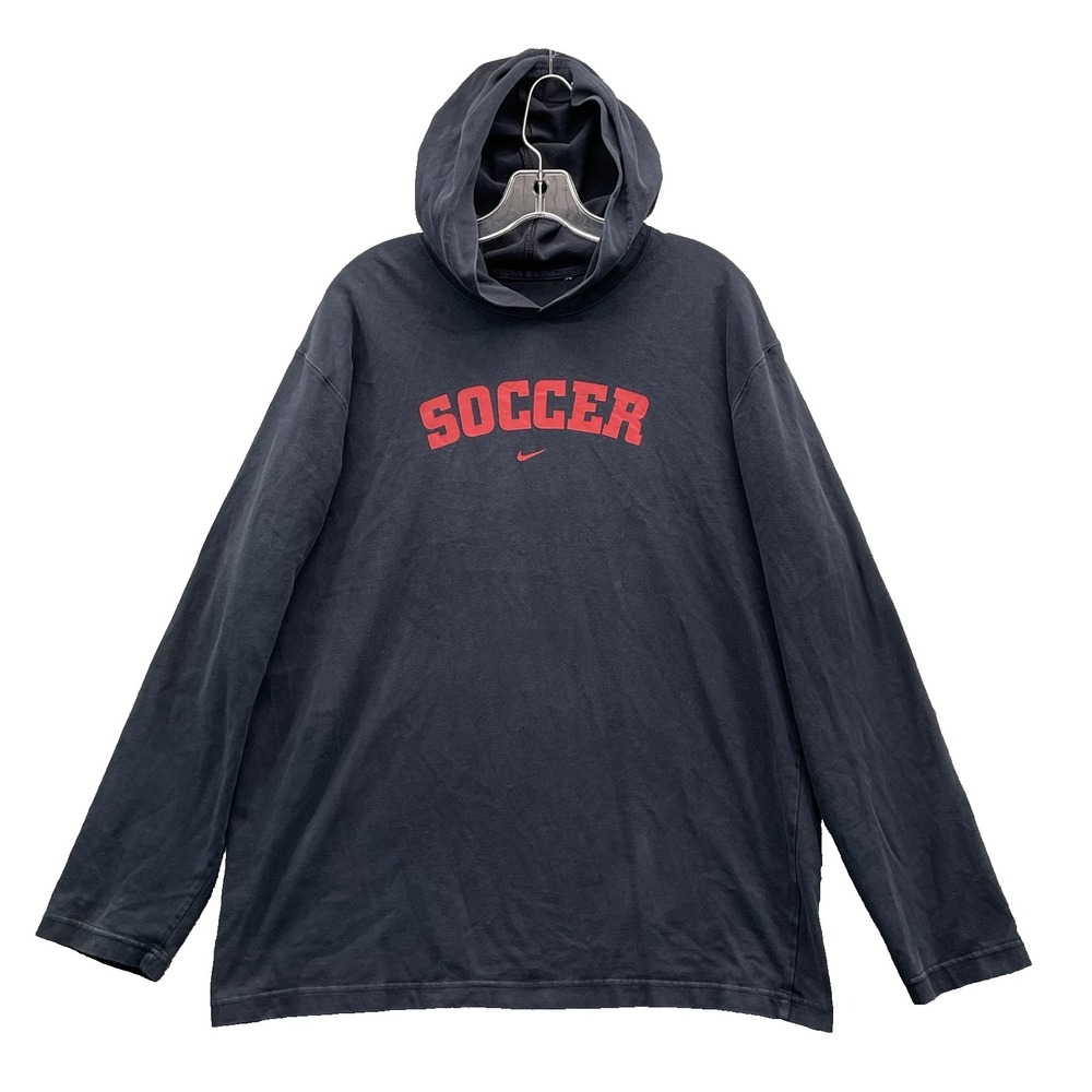 Nike Soccer Hoodie Sweatshirt Men's XL Black Red Sportswear Training Running Gym